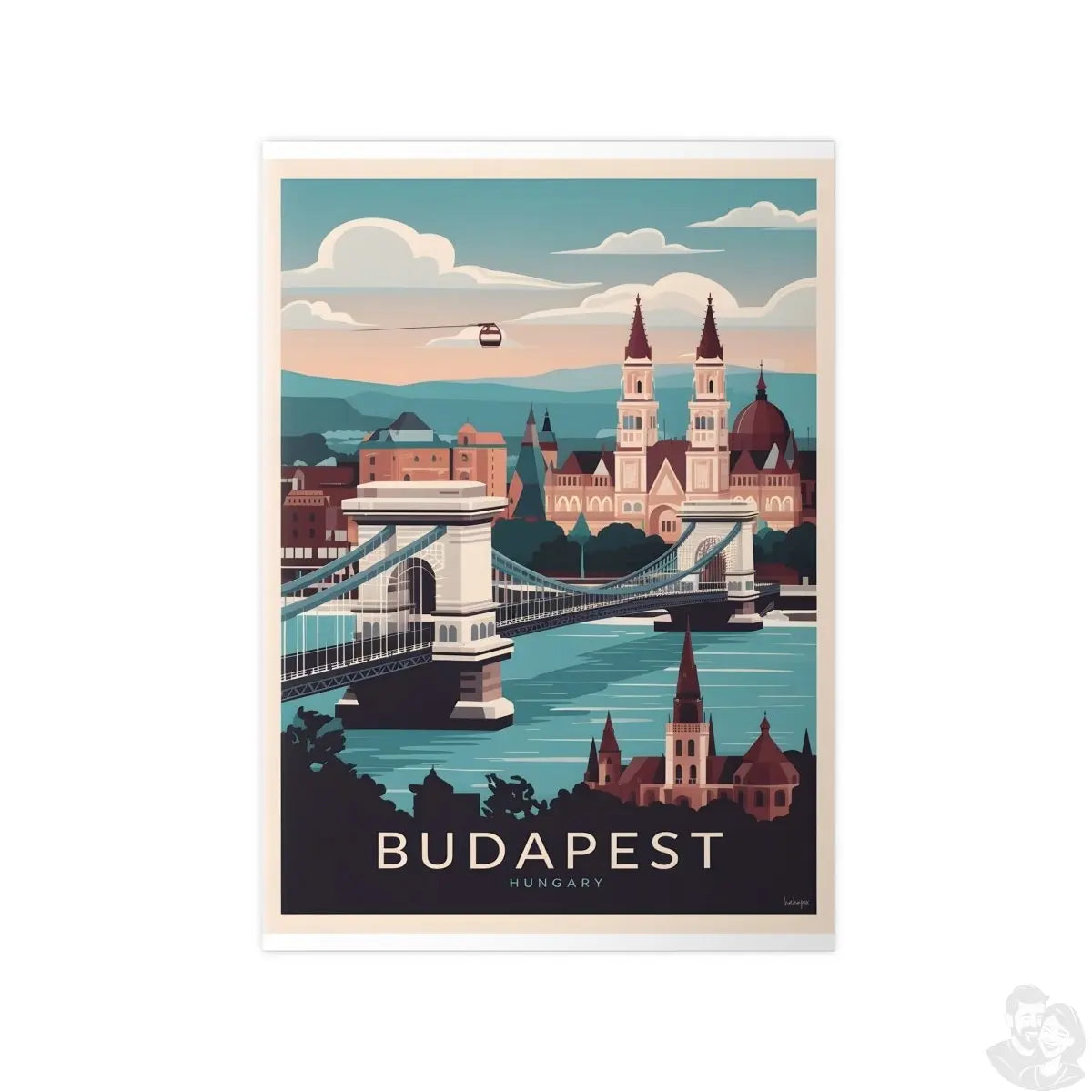 Budapest Reiseposter - Ungarische Hauptstadt Kunstdruck - Poster bei HappyHugPixels