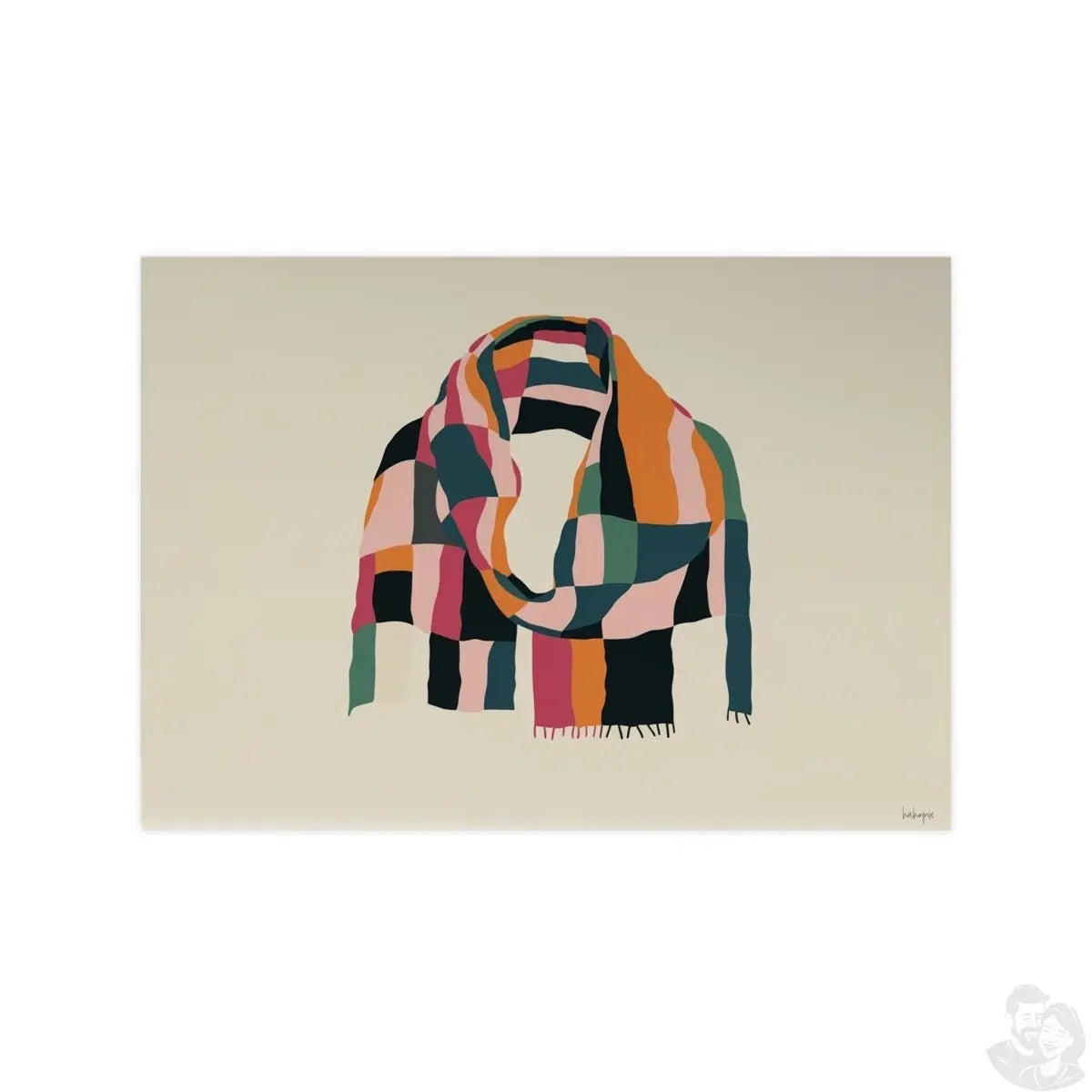 Bunter Schaal Kunstposter - Abstrakte KI Illustrationskunst - Poster bei HappyHugPixels