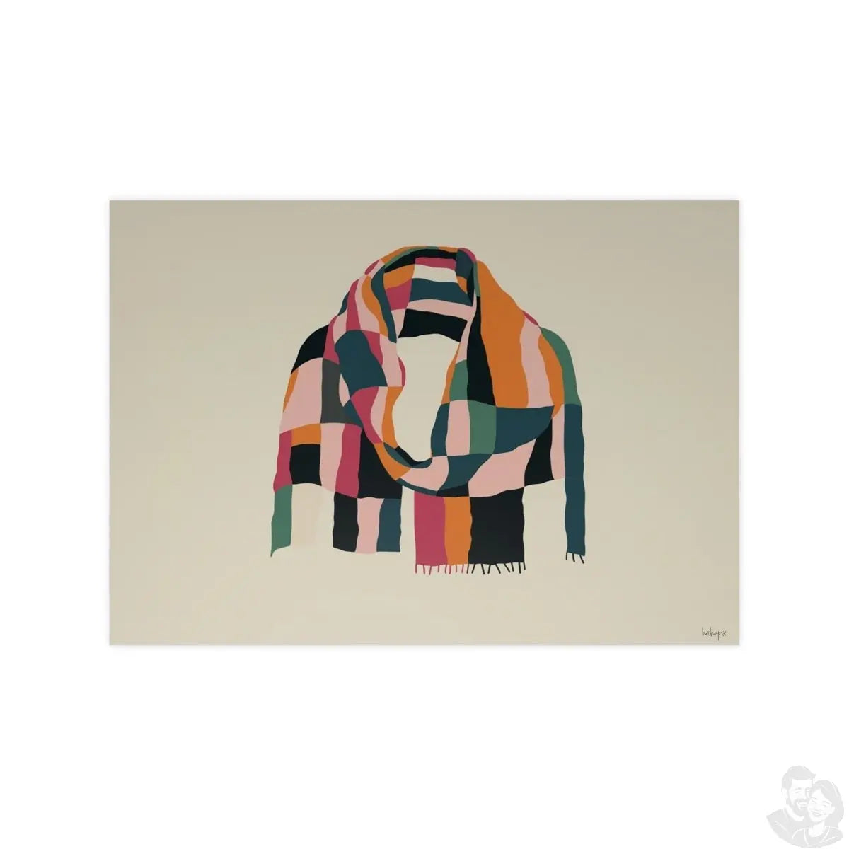 Bunter Schaal Kunstposter - Abstrakte KI Illustrationskunst - Poster bei HappyHugPixels