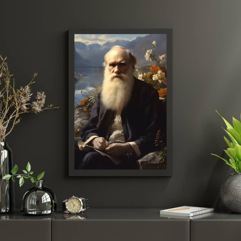 Charles Darwin - Renaissance Portrait - HappyHugPixels Teil der Serie Renaissance Portrait berühmter Denker