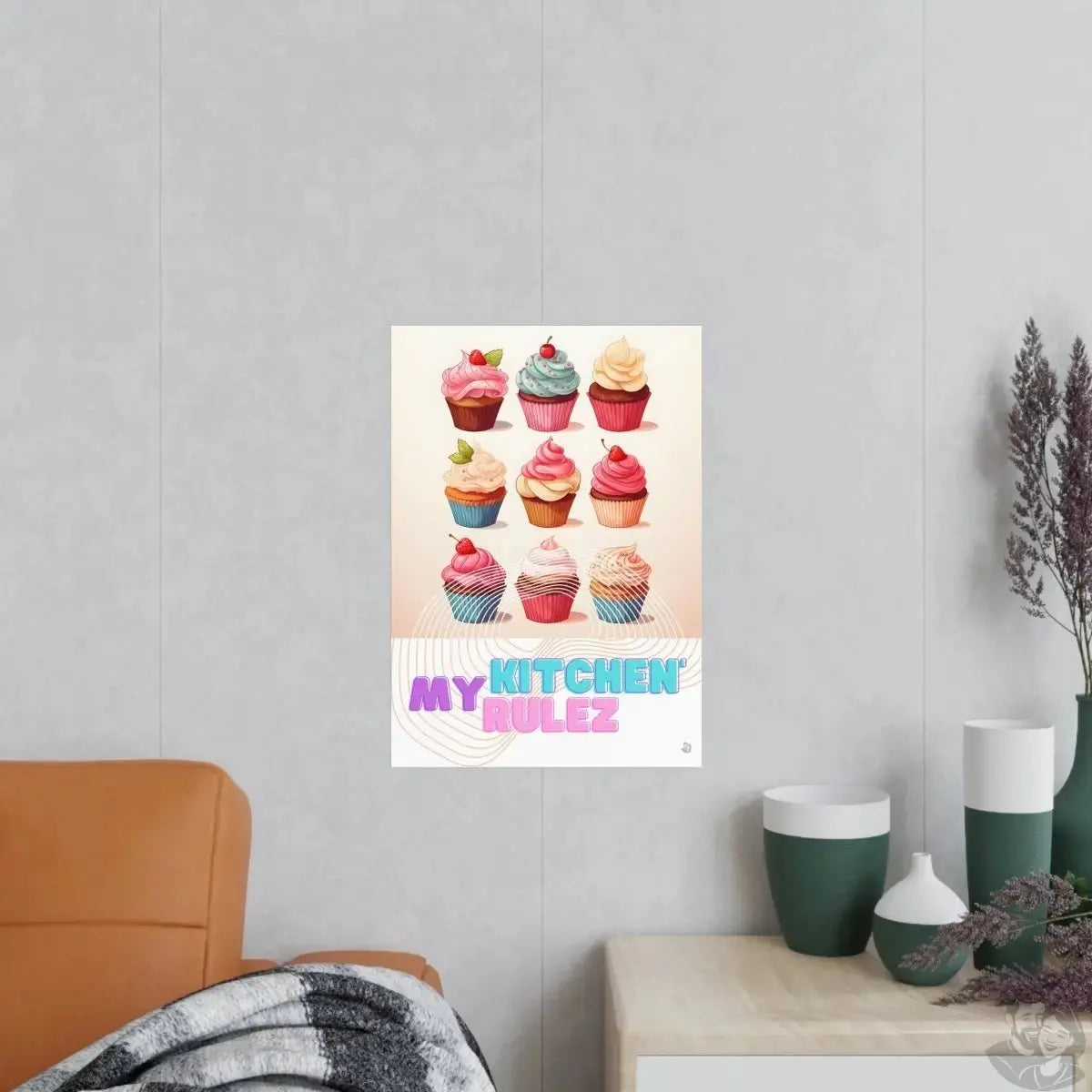 Cupcake Poster - My kitchen, my rulez - Poster für die Küche merchOne