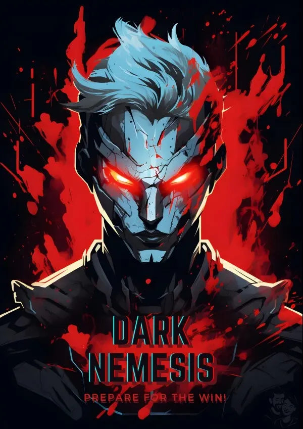 Dark Nemesis Gaming Poster - Der feuerumgebene Held des Bösen