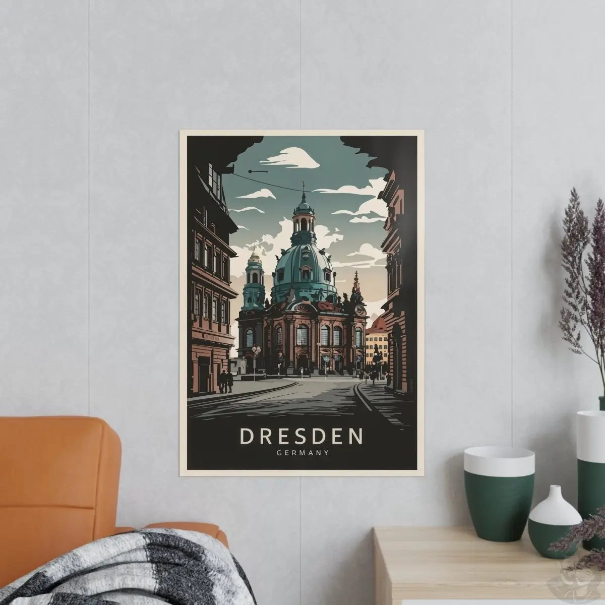 Dresden Frauenkirche - Vintage Travelposter - Poster bei HappyHugPixels