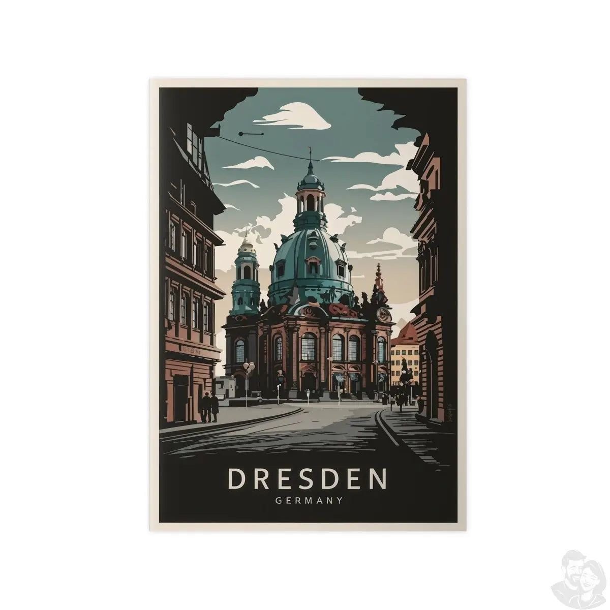 Dresden Frauenkirche - Vintage Travelposter - Poster bei HappyHugPixels