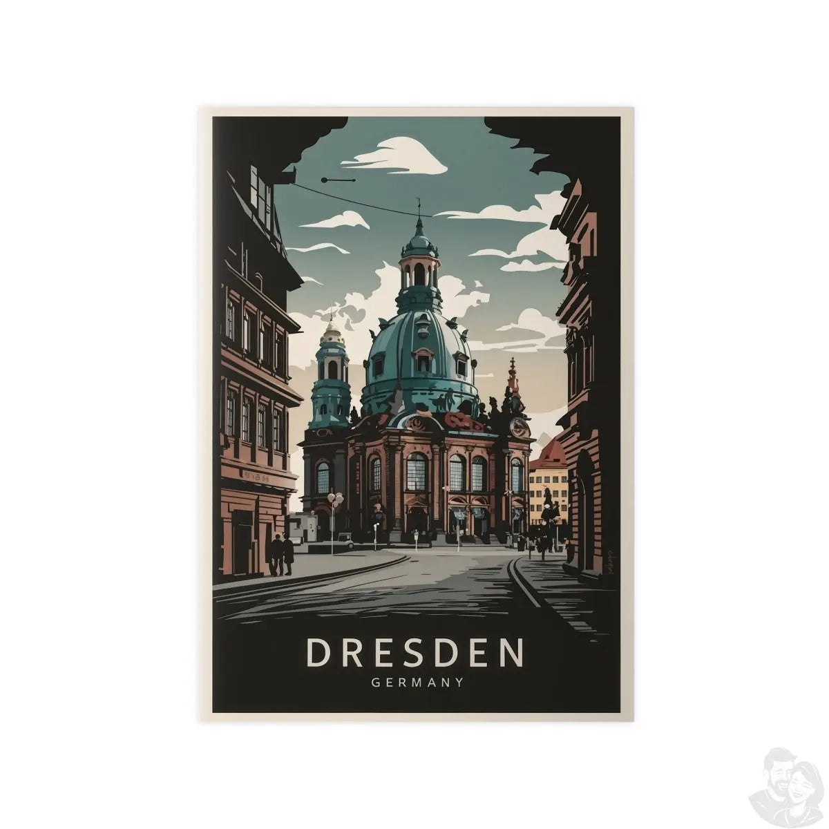 Dresden Frauenkirche - Vintage Travelposter - Poster bei HappyHugPixels