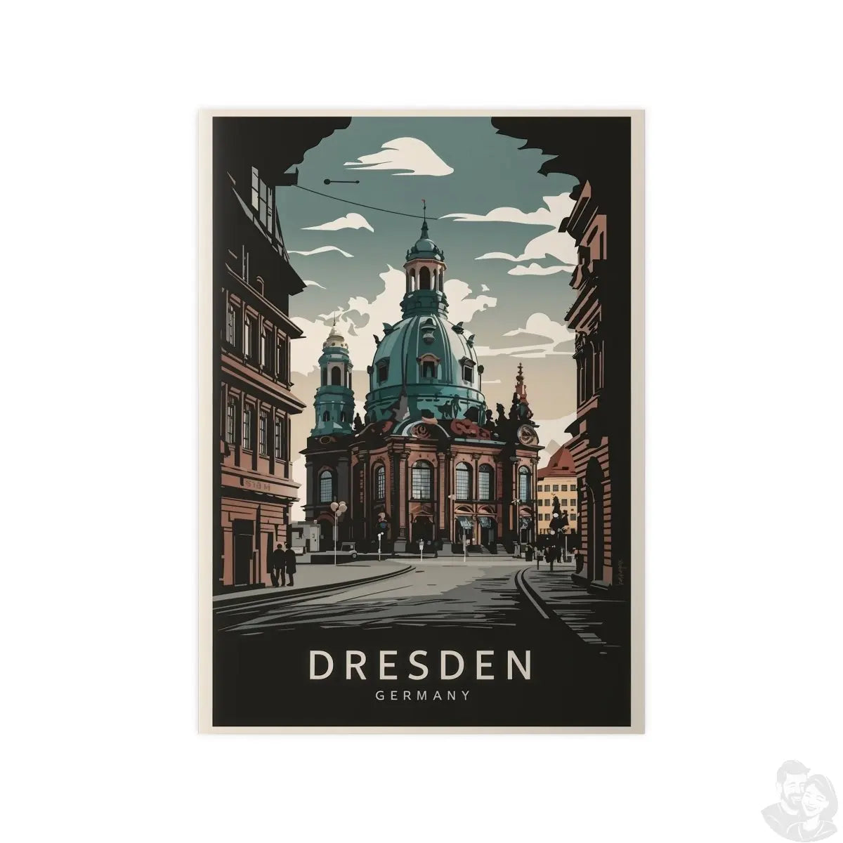 Dresden Frauenkirche - Vintage Travelposter - Poster bei HappyHugPixels