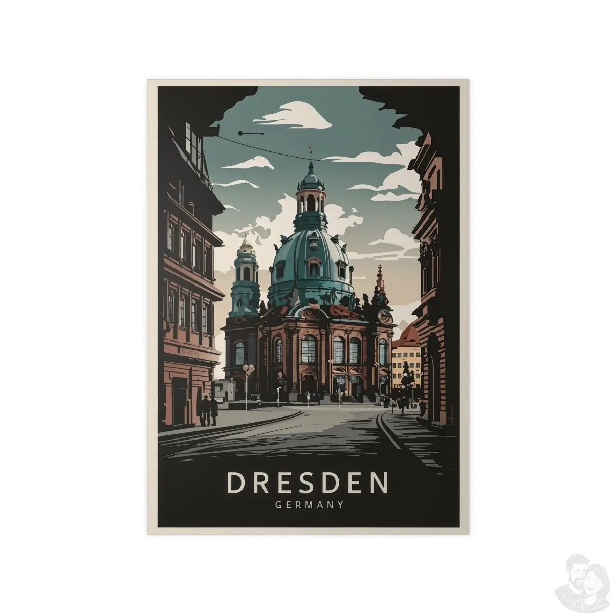 Dresden Frauenkirche - Vintage Travelposter - Poster bei HappyHugPixels