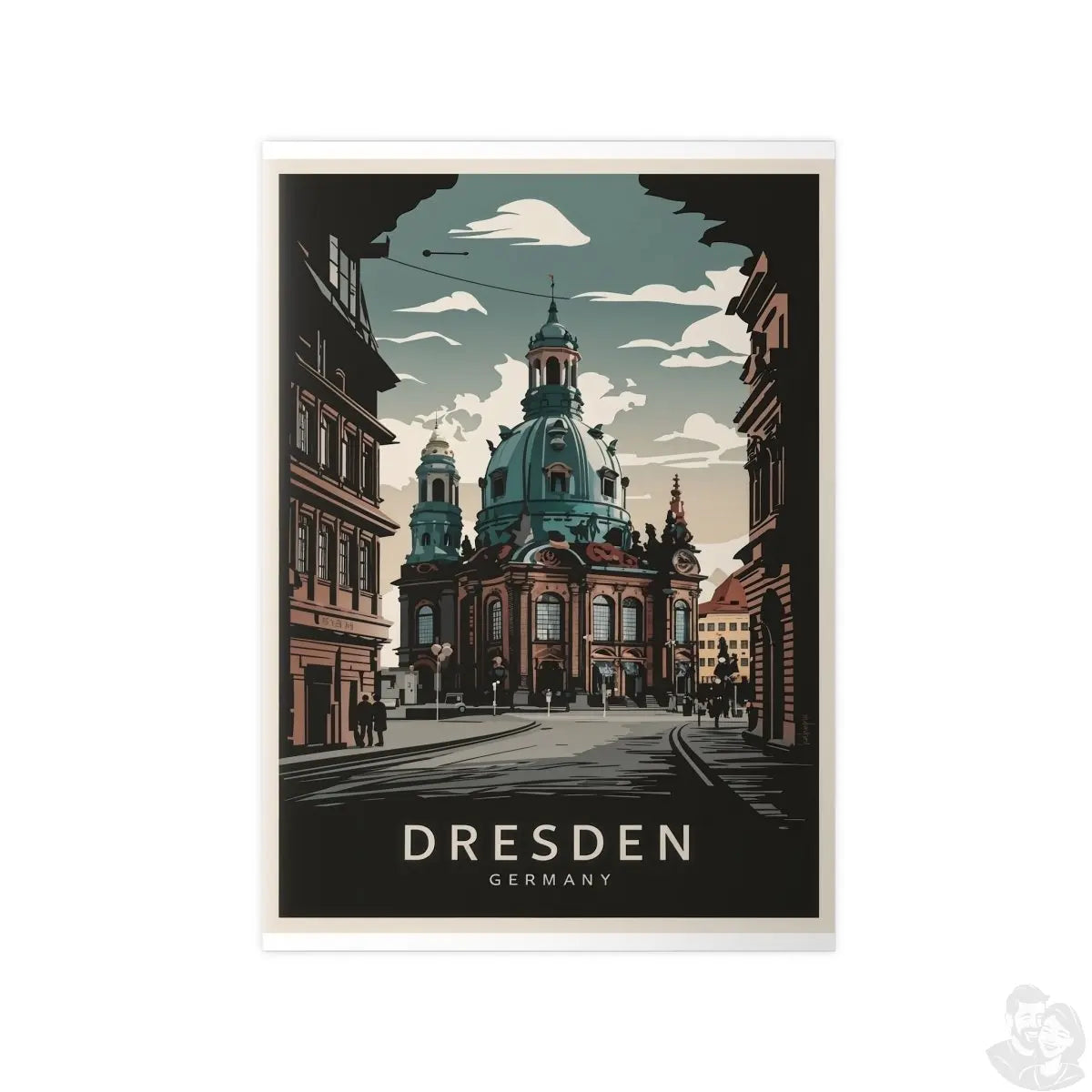 Dresden Frauenkirche - Vintage Travelposter - Poster bei HappyHugPixels