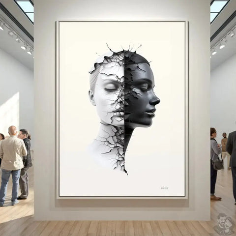 Poster Dualität Seele Schwarz-Weiß, DIN A3-A0, 230g Fotopapier, Hochwertiger Fotodruck