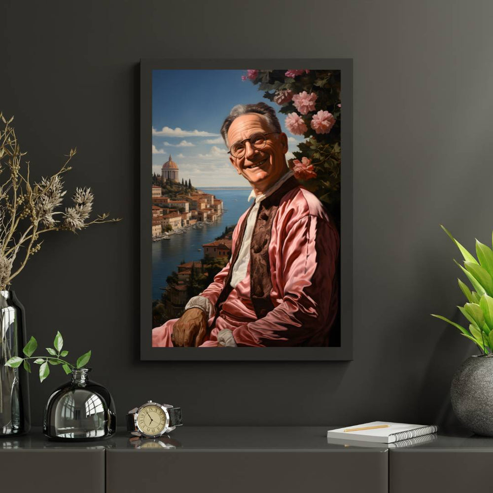 Erwin Schrödinger - Renaissance Portrait - HappyHugPixels Berühmtheiten als Renaissance Portrait auf Leindwand