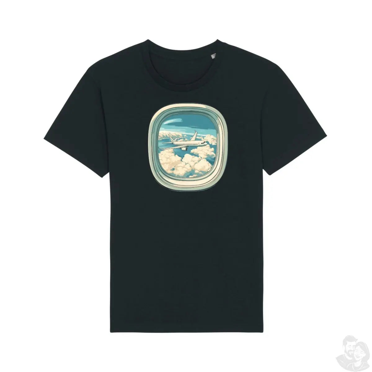 Flugzeug Wolken T-Shirt: Vintage Luftfahrt Illustration - bei HappyHugPixels