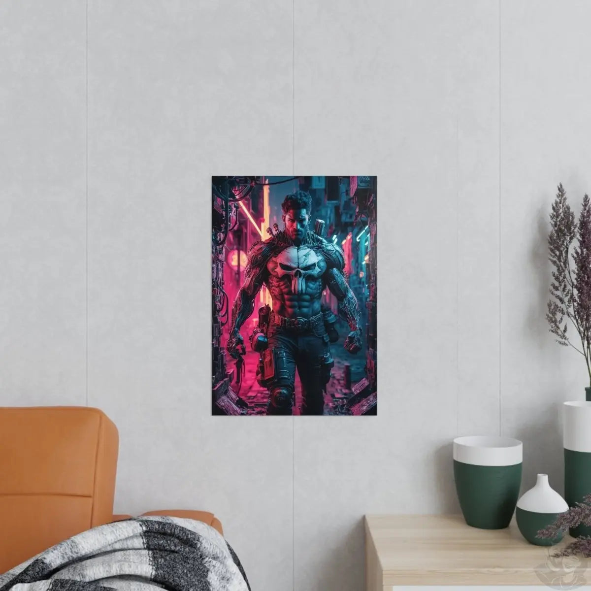 Gaming Poster Cyber - Punk Krieger - Matt und Glänzend - Poster bei HappyHugPixels