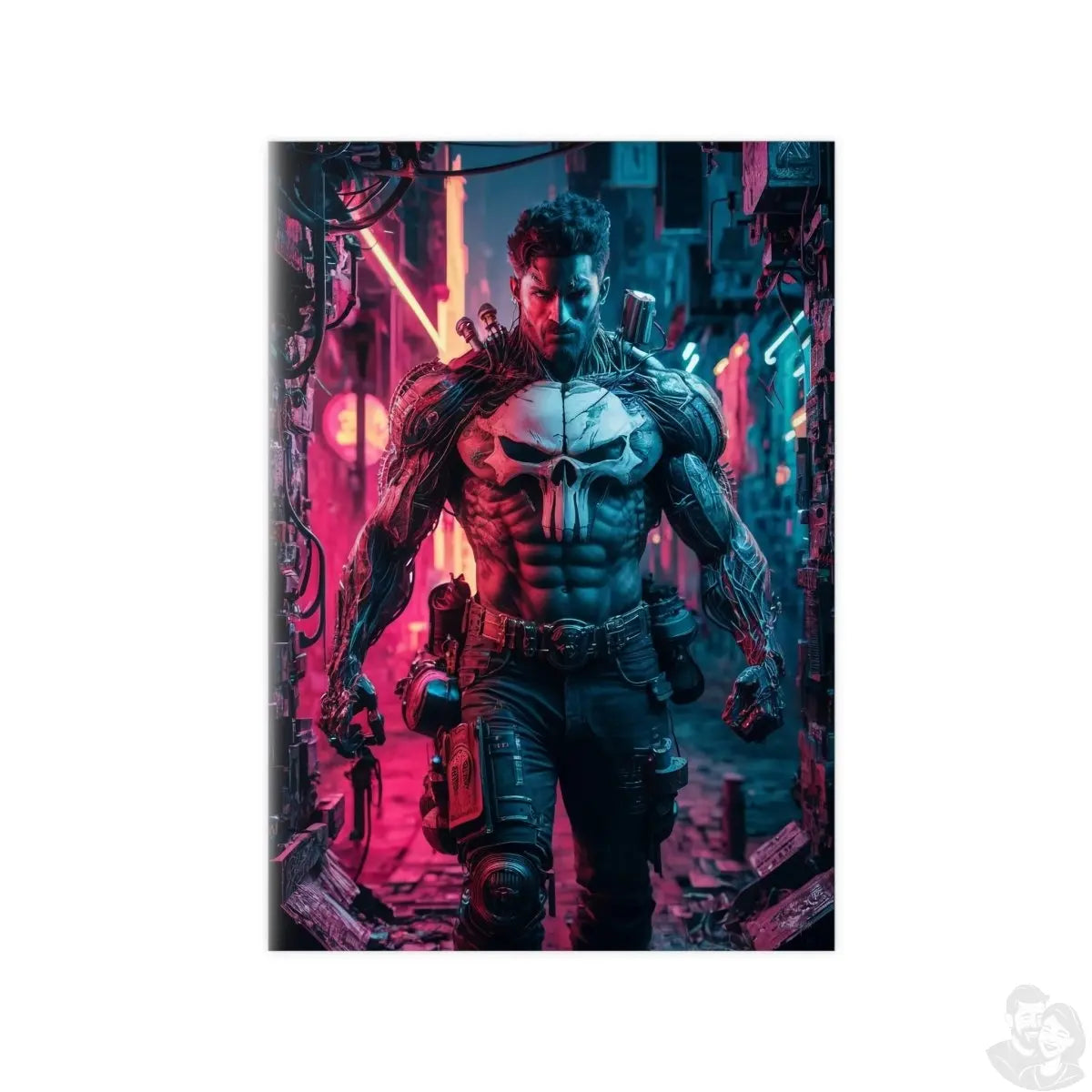 Gaming Poster Cyber - Punk Krieger - Matt und Glänzend - Poster bei HappyHugPixels