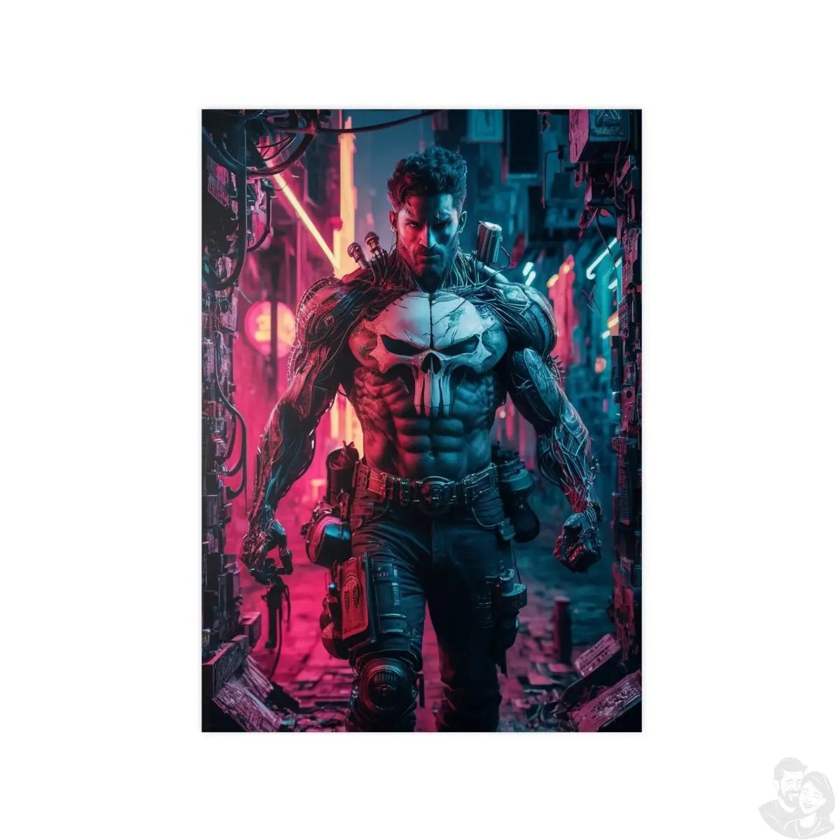 Gaming Poster Cyber - Punk Krieger - Matt und Glänzend - Poster bei HappyHugPixels
