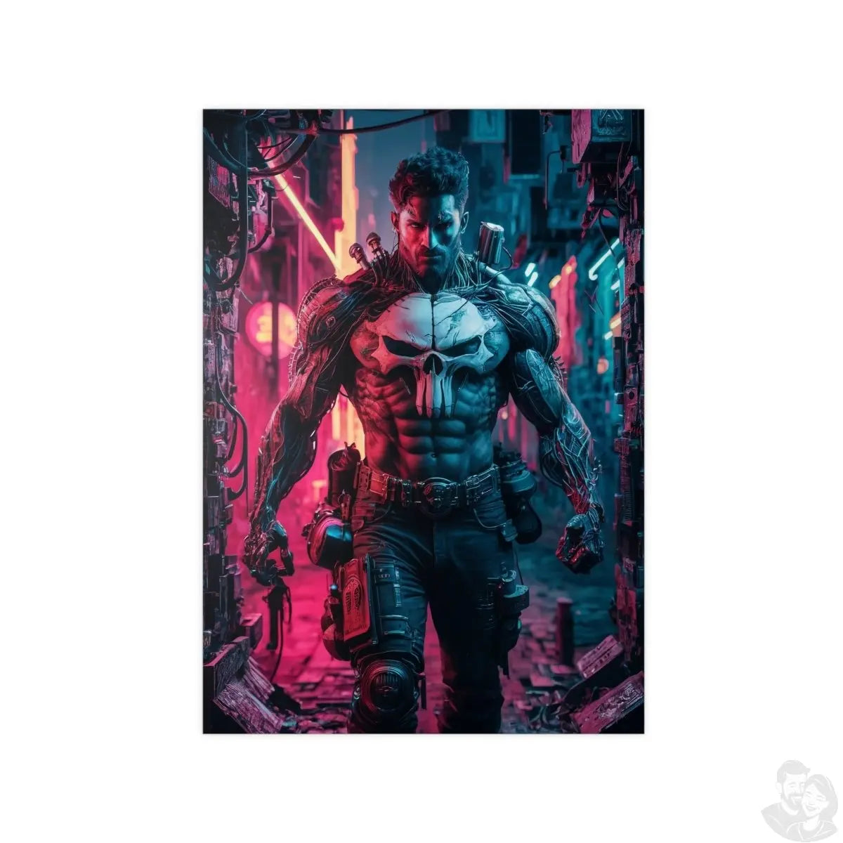 Gaming Poster Cyber - Punk Krieger - Matt und Glänzend - Poster bei HappyHugPixels