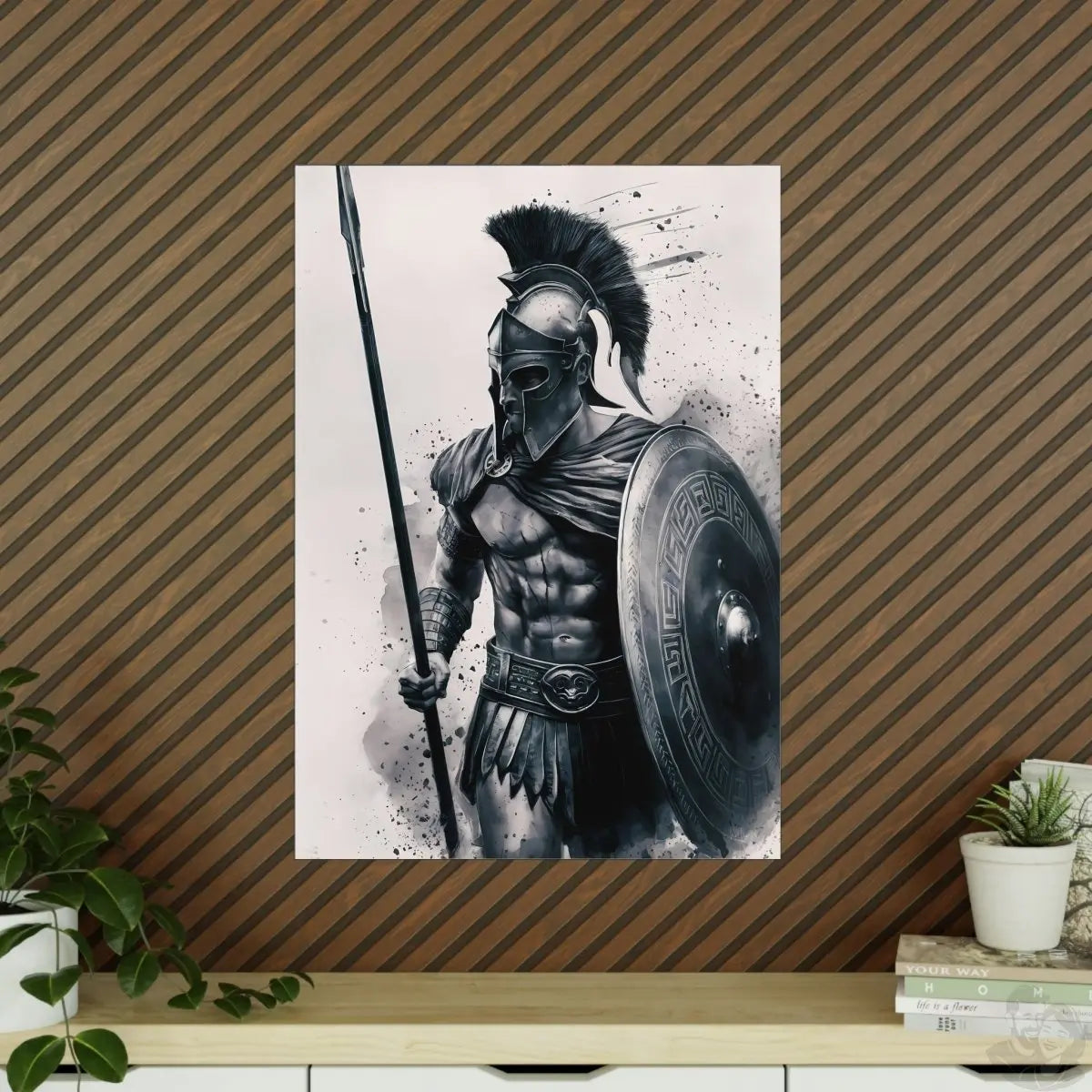 Gaming Poster Spartaner - Epischer Krieger in Action - Photopaper - Poster bei HappyHugPixels