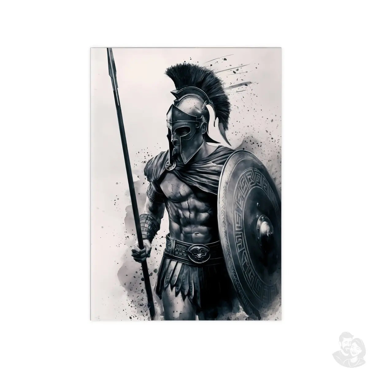 Gaming Poster Spartaner - Epischer Krieger in Action - Photopaper - Poster bei HappyHugPixels