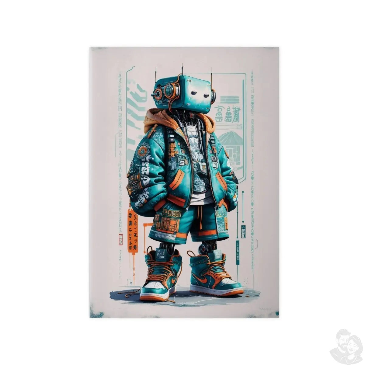 Gaming Robot Poster – Futuristischer Cyborg im Streetwear - Look - Poster bei HappyHugPixels