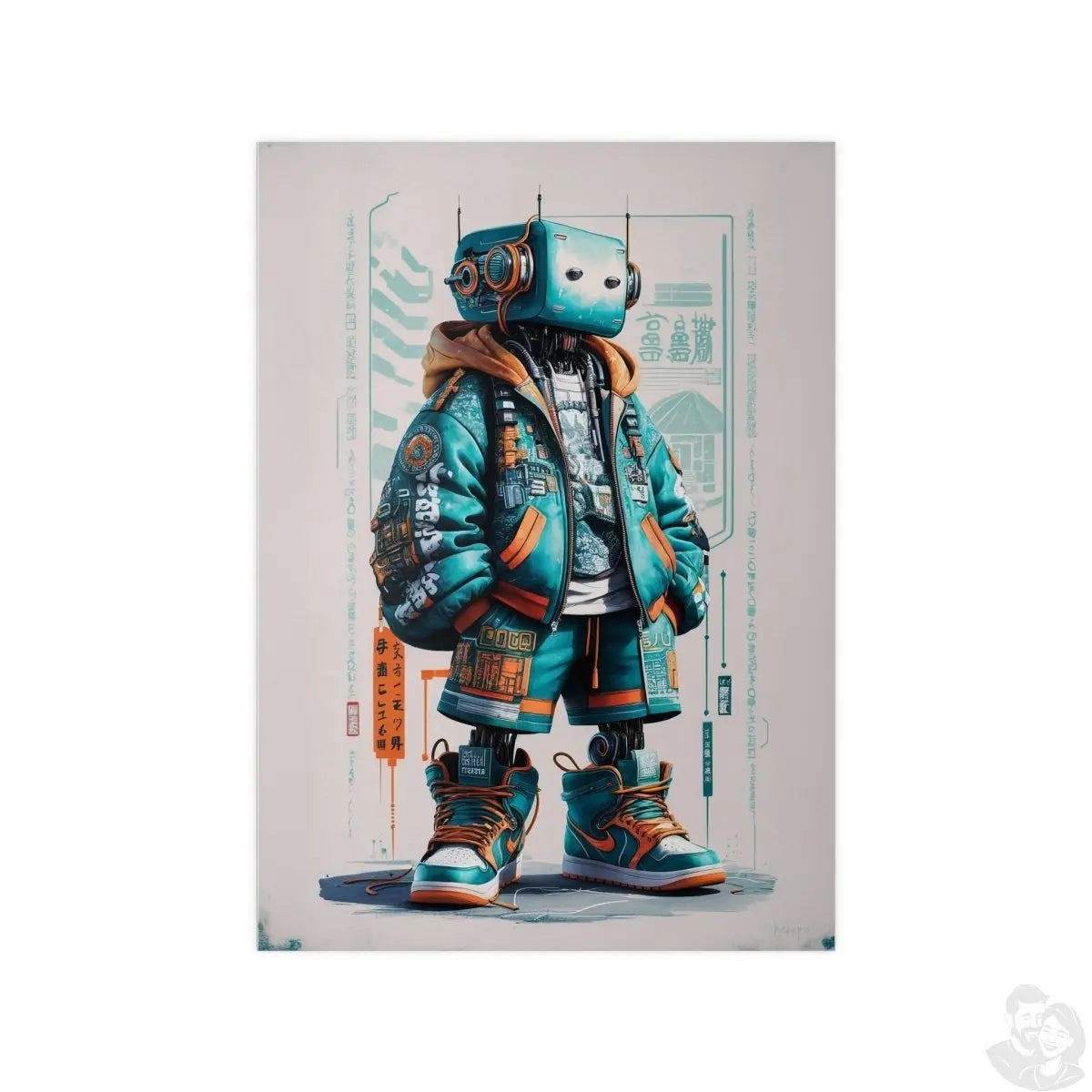 Gaming Robot Poster – Futuristischer Cyborg im Streetwear - Look - Poster bei HappyHugPixels