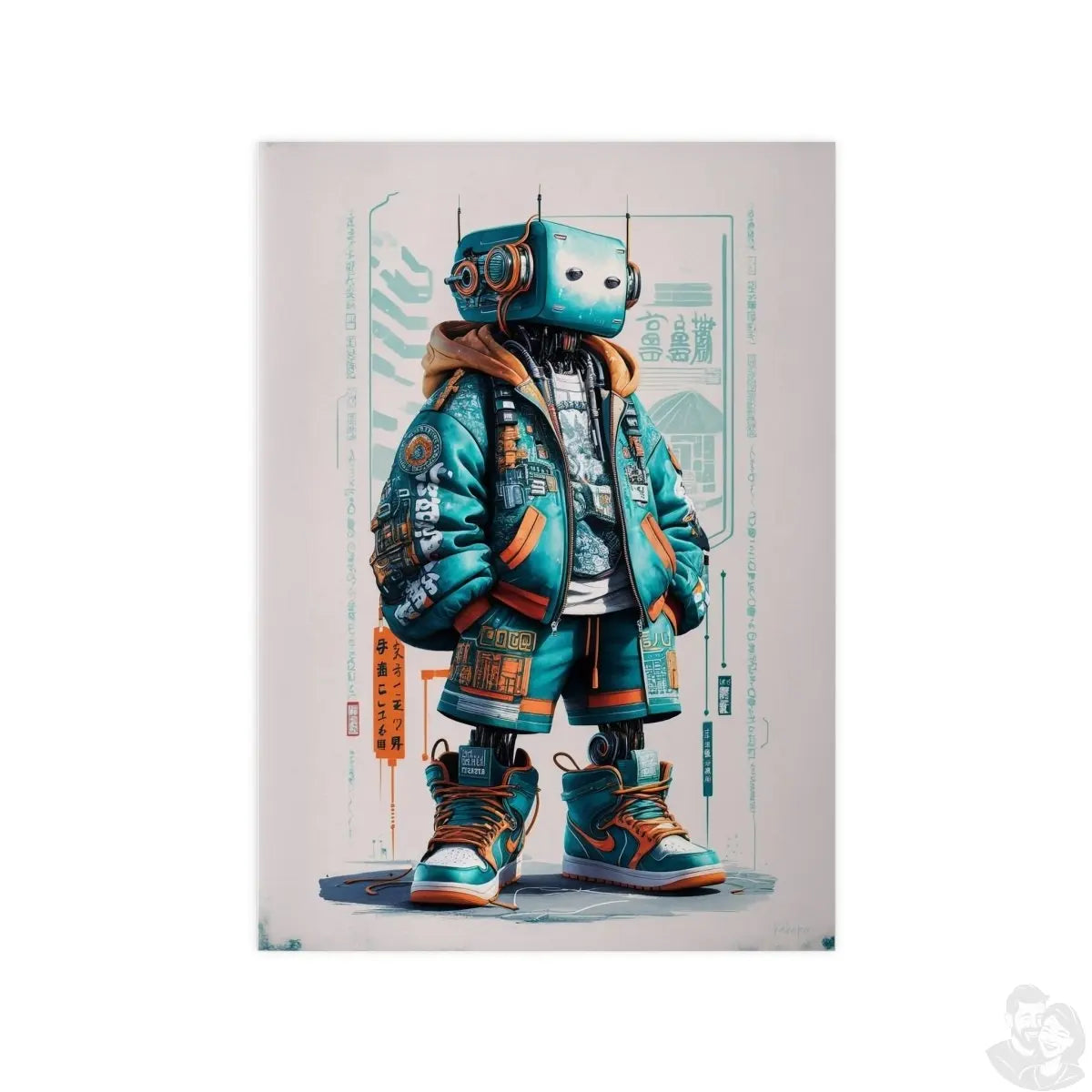Gaming Robot Poster – Futuristischer Cyborg im Streetwear - Look - Poster bei HappyHugPixels