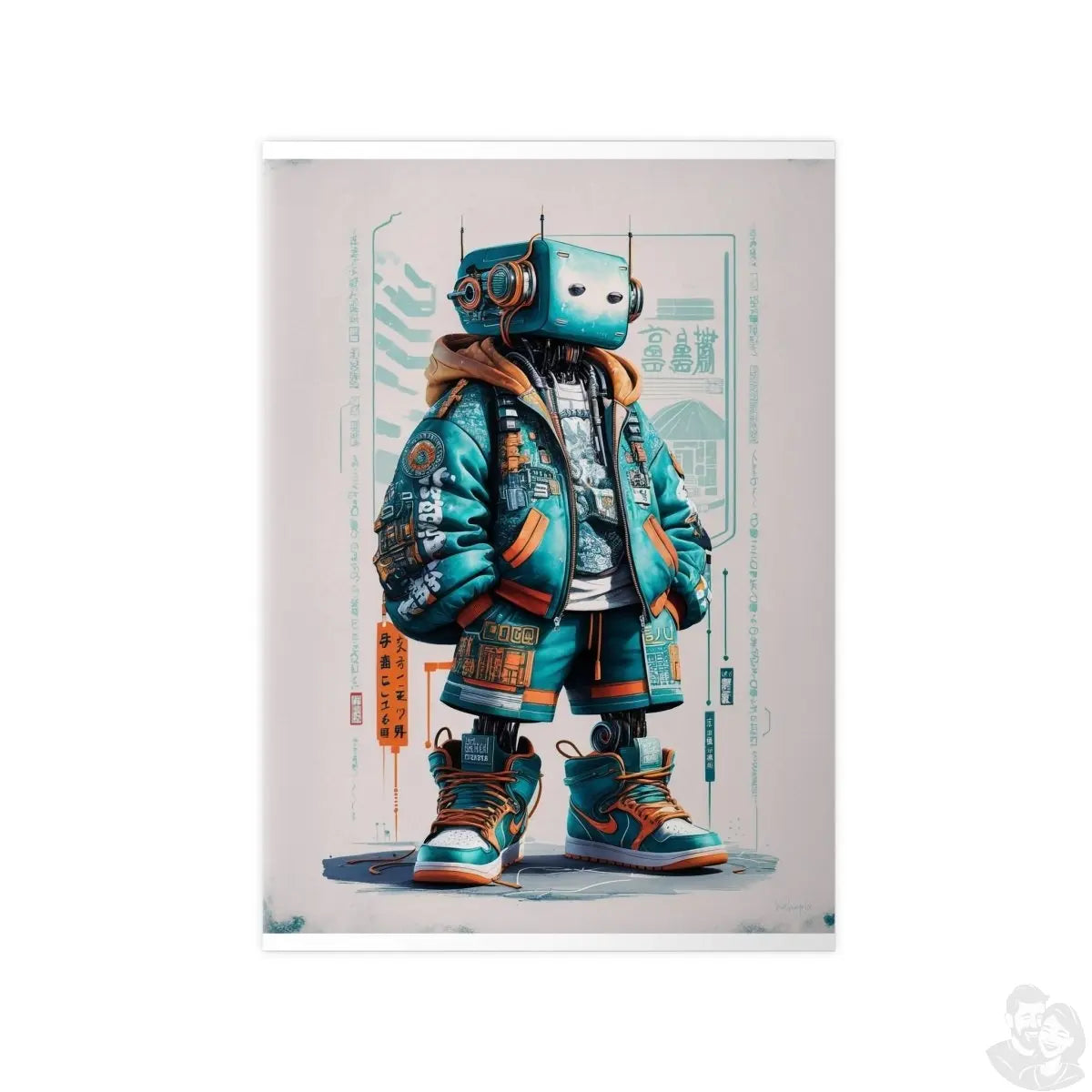 Gaming Robot Poster – Futuristischer Cyborg im Streetwear - Look - Poster bei HappyHugPixels