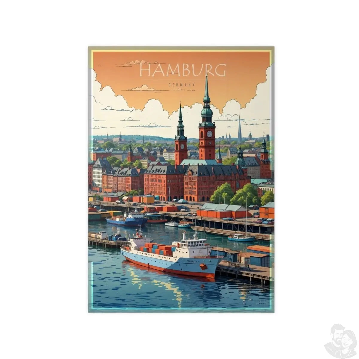 Hamburg Landungsbrücken - Travelposter für Entdecker - Poster bei HappyHugPixels