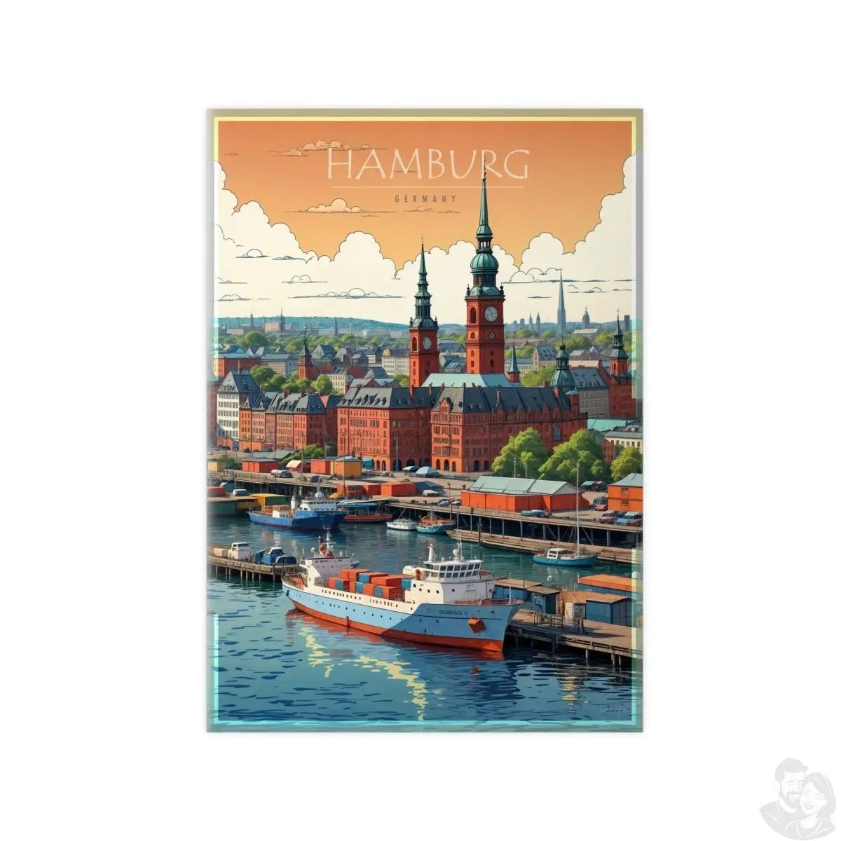 Hamburg Landungsbrücken - Travelposter für Entdecker - Poster bei HappyHugPixels
