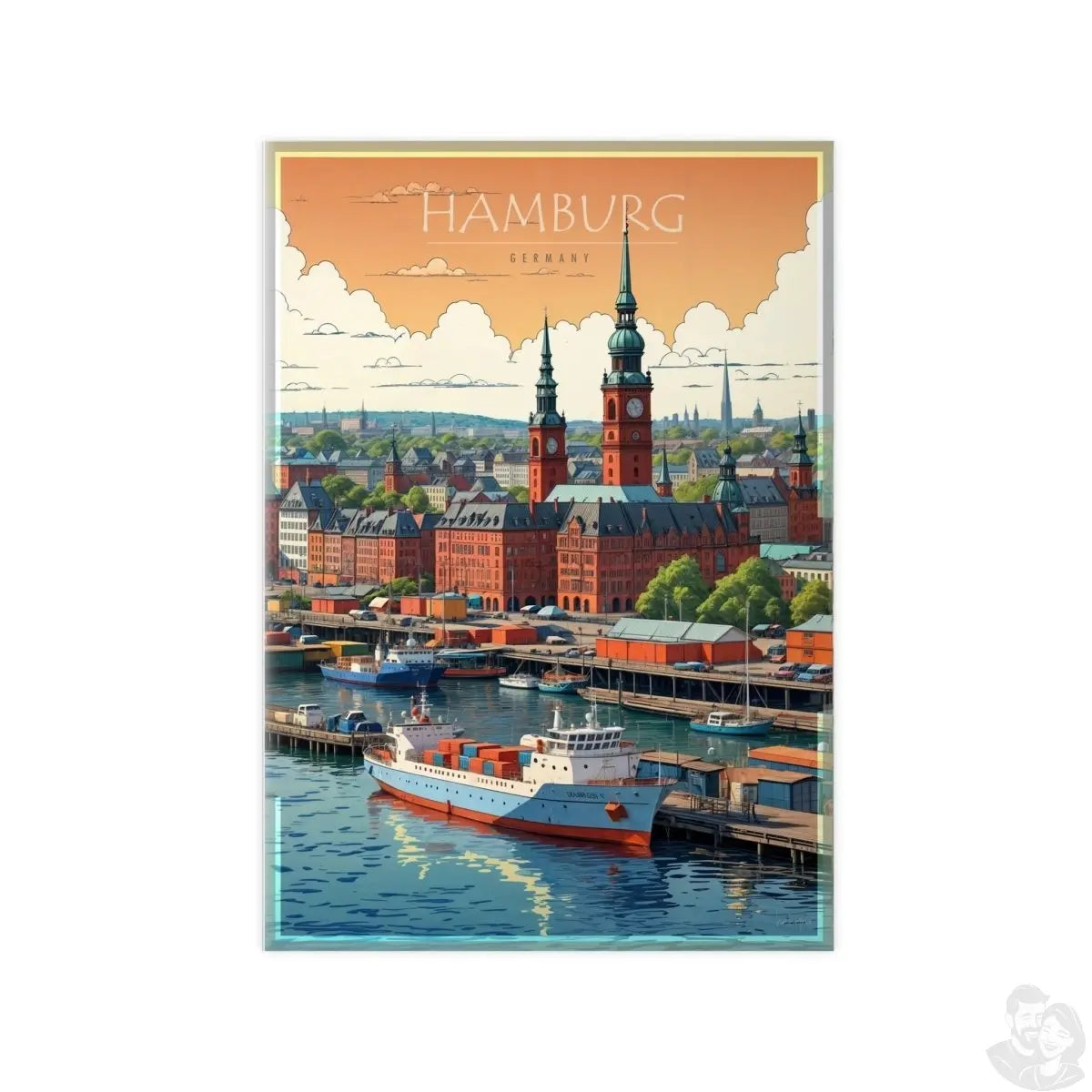 Hamburg Landungsbrücken - Travelposter für Entdecker - Poster bei HappyHugPixels