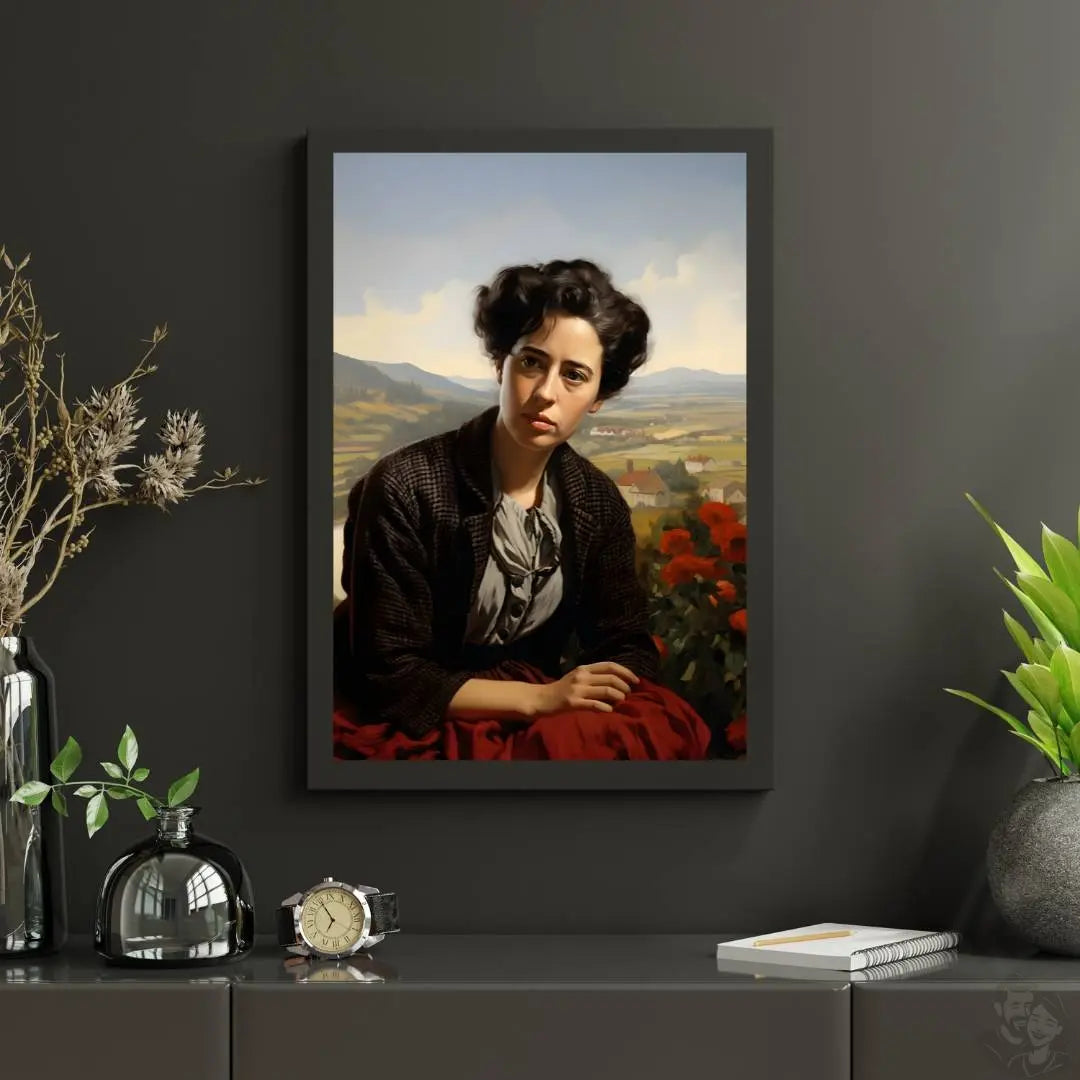 Hannah Arendt Portrait Leinwand - Renaissance KI Illustration - Prints bei HappyHugPixels