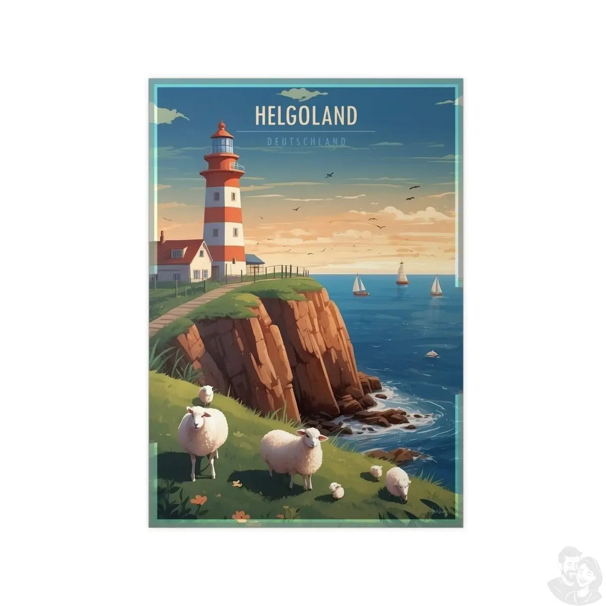 Helgoland Poster - Leuchtturm der Maritimen Eleganz für Zuhause - Poster bei HappyHugPixels