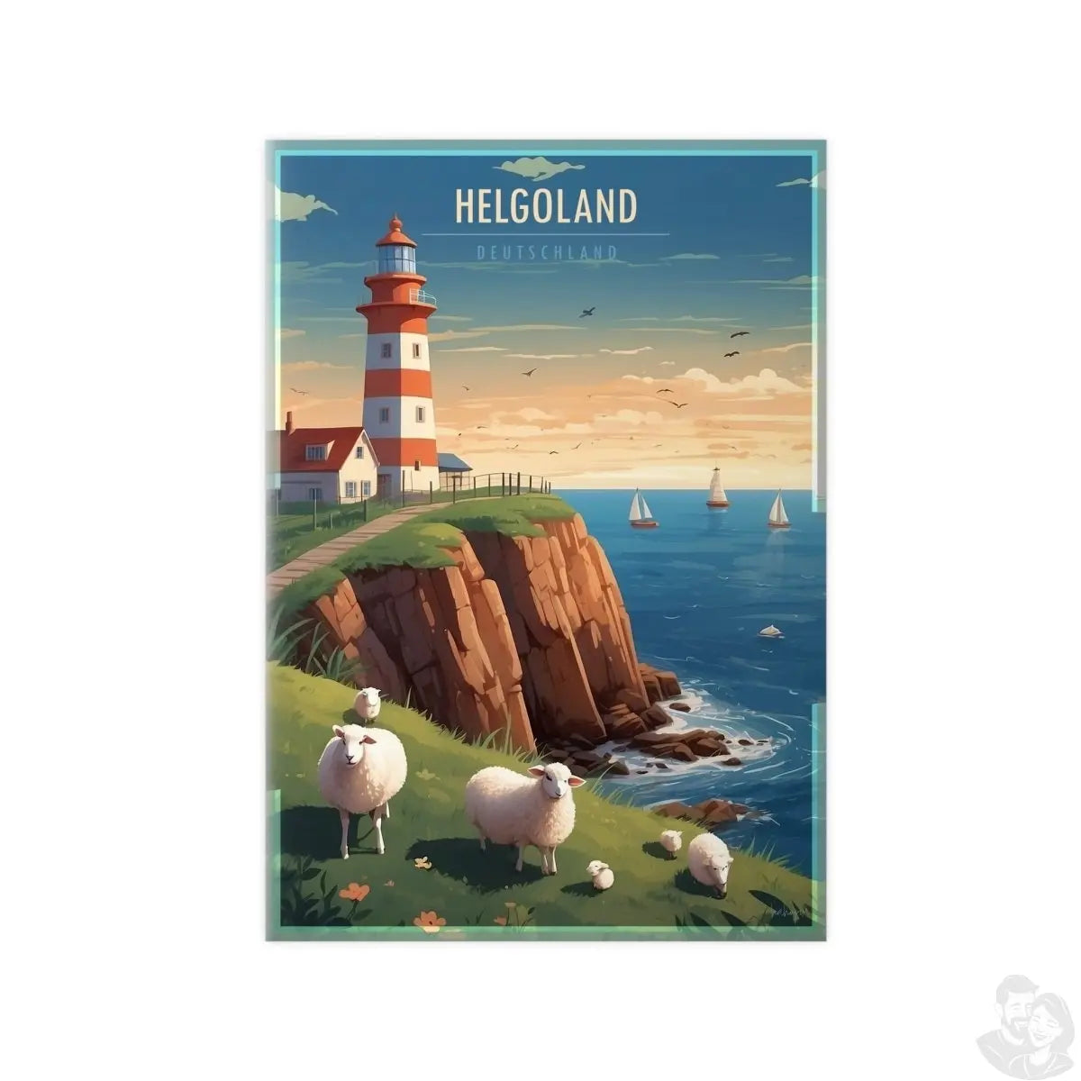Helgoland Poster - Leuchtturm der Maritimen Eleganz für Zuhause - Poster bei HappyHugPixels