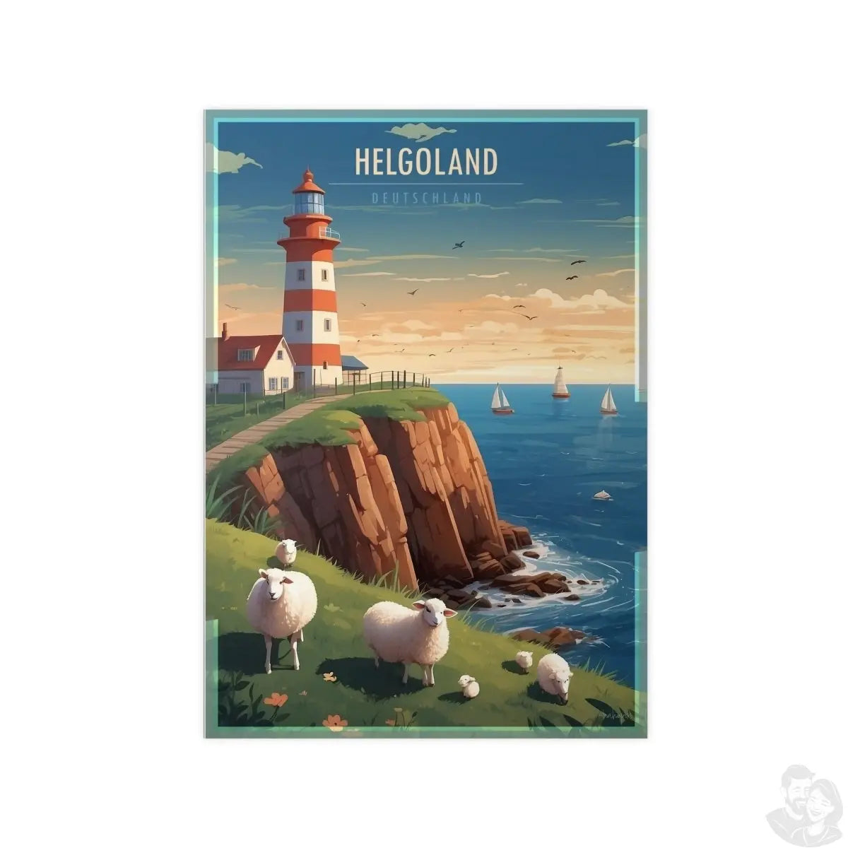Helgoland Poster - Leuchtturm der Maritimen Eleganz für Zuhause - Poster bei HappyHugPixels