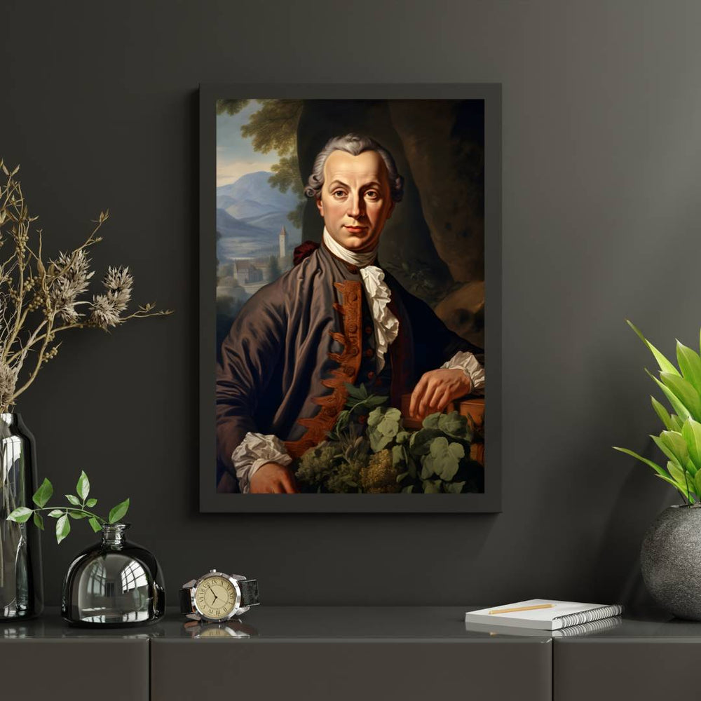 Immanuel Kant Portrait Leinwand - Renaissance KI Illustration - Happyhugpixels