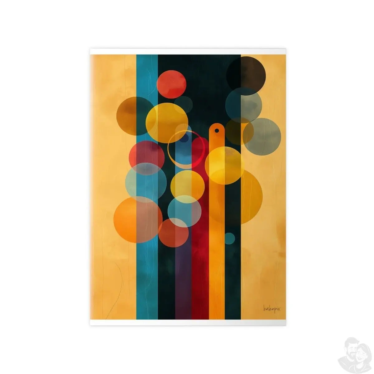 Kaleidoskop der Moderne Kunstposter - Farbenfrohes Kreise und Linien - Poster bei HappyHugPixels