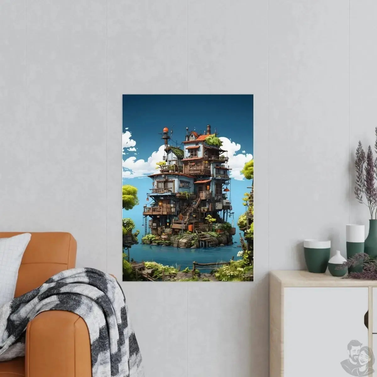 Kinder Märchens Inselhaus Poster - Märchenhaftes Holzdomizil merchOne
