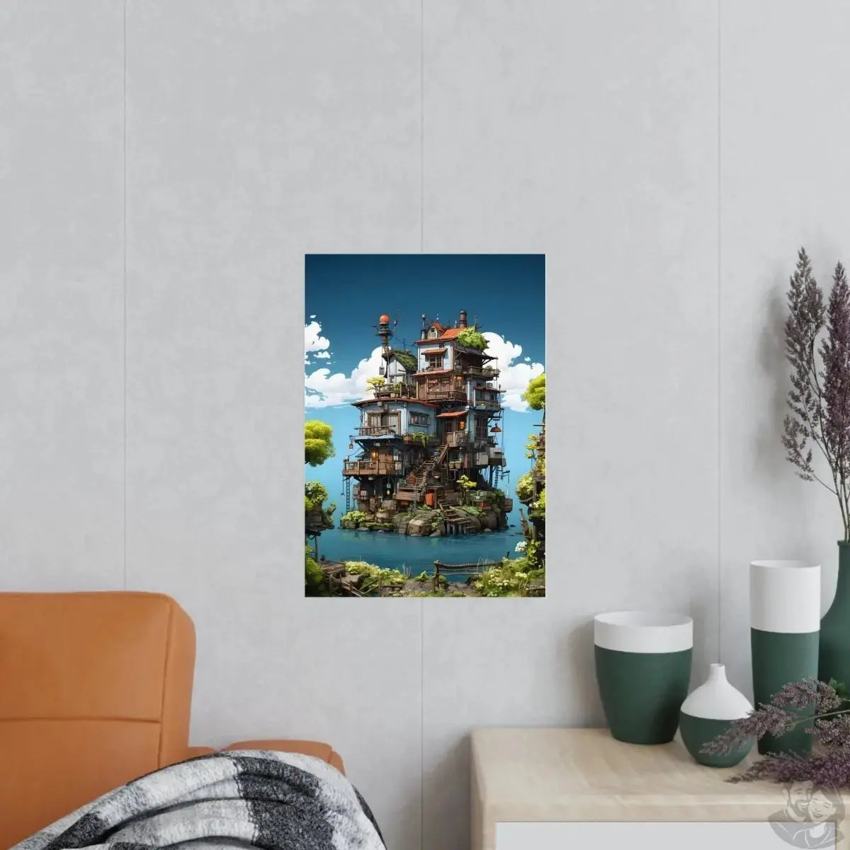 Kinder Märchens Inselhaus Poster - Märchenhaftes Holzdomizil merchOne