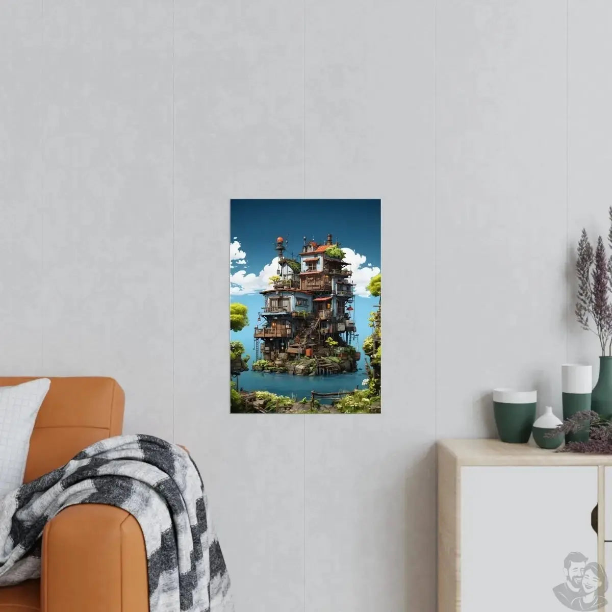 Kinder Märchens Inselhaus Poster - Märchenhaftes Holzdomizil merchOne