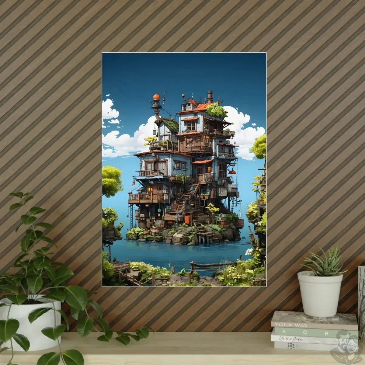 Kinder Märchens Inselhaus Poster - Märchenhaftes Holzdomizil merchOne