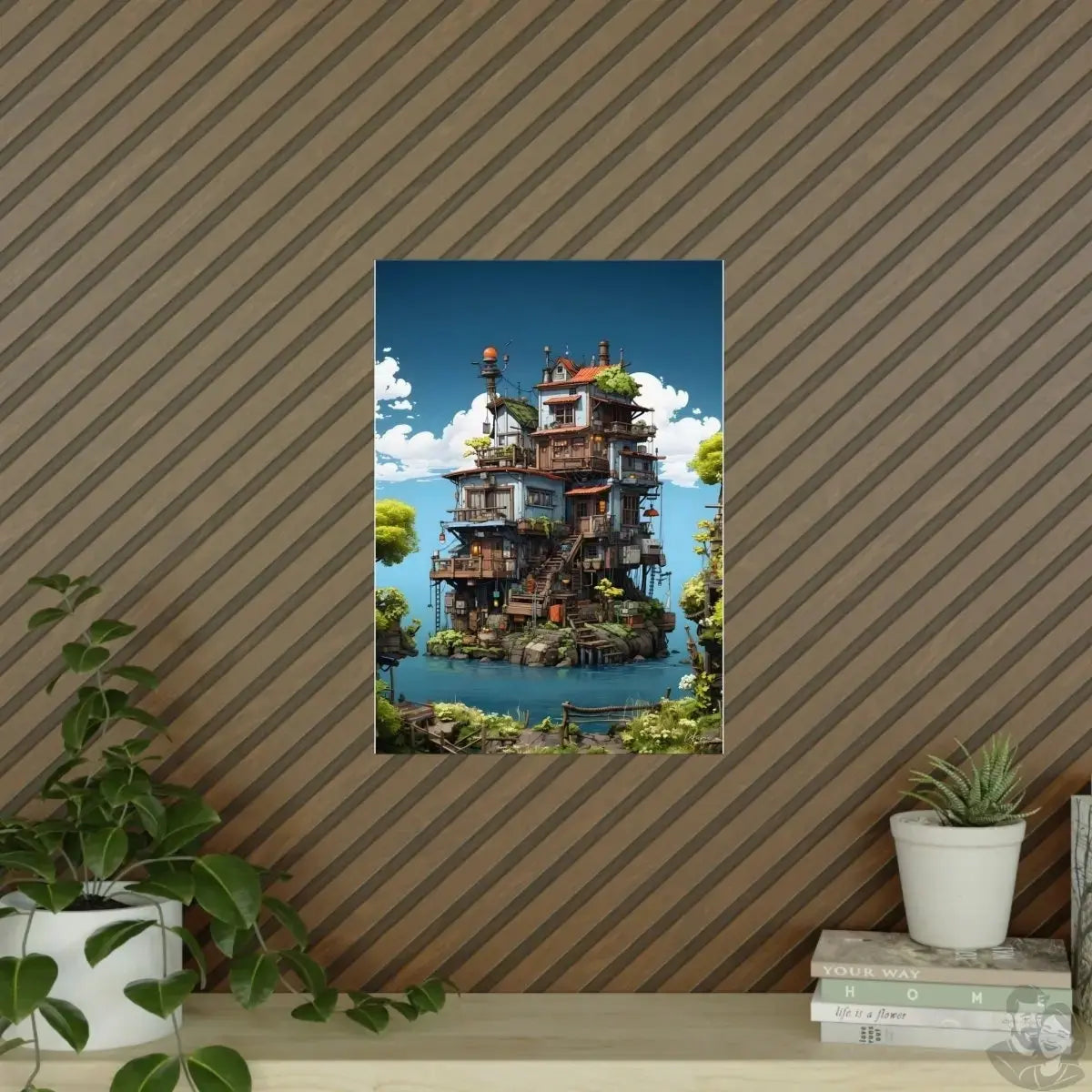 Kinder Märchens Inselhaus Poster - Märchenhaftes Holzdomizil merchOne