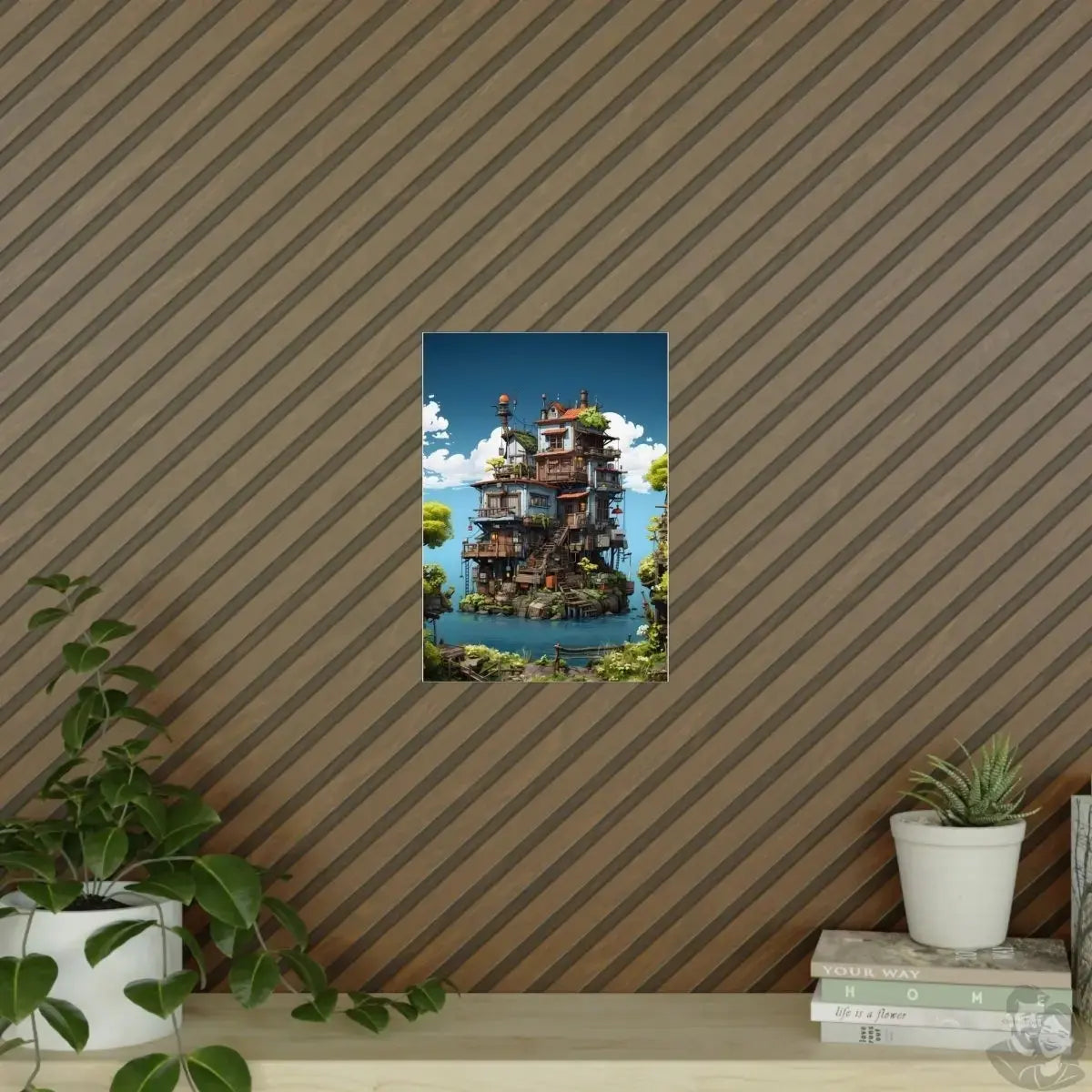 Kinder Märchens Inselhaus Poster - Märchenhaftes Holzdomizil merchOne