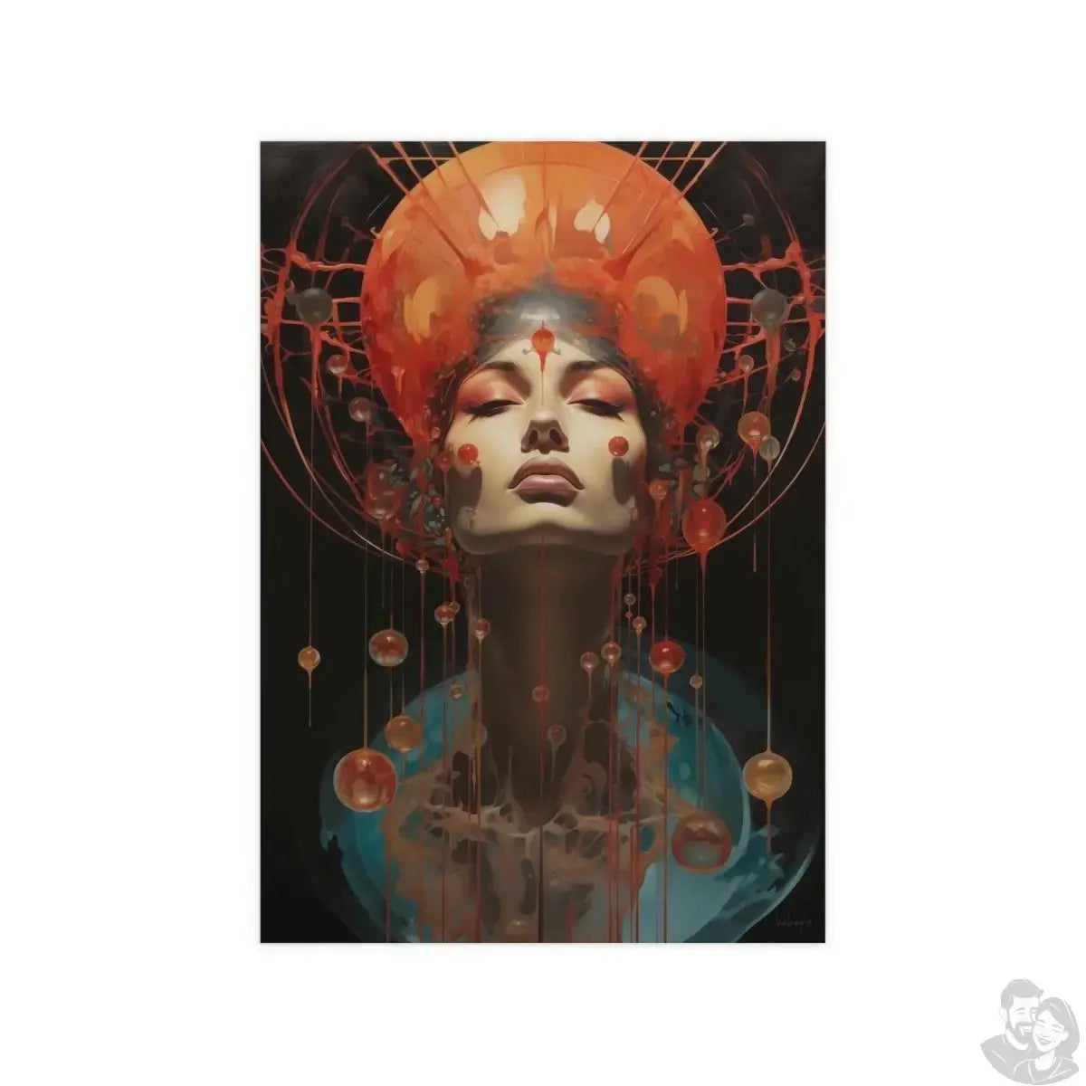 Kosmische Königin Surrealismus Poster - Frau mit Krone merchOne