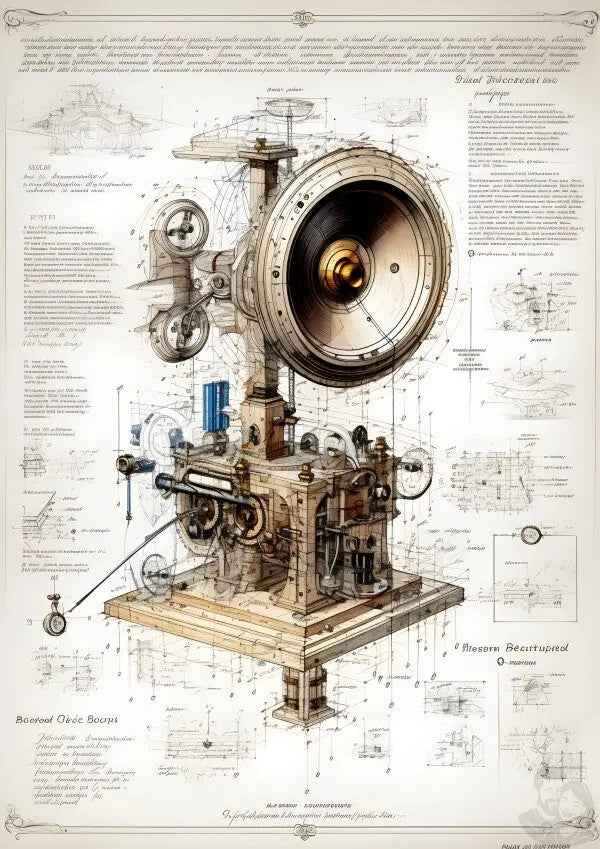 Lautsprecher Leonardo Da Vinci Skizzen Poster - Sonus Harmoniae