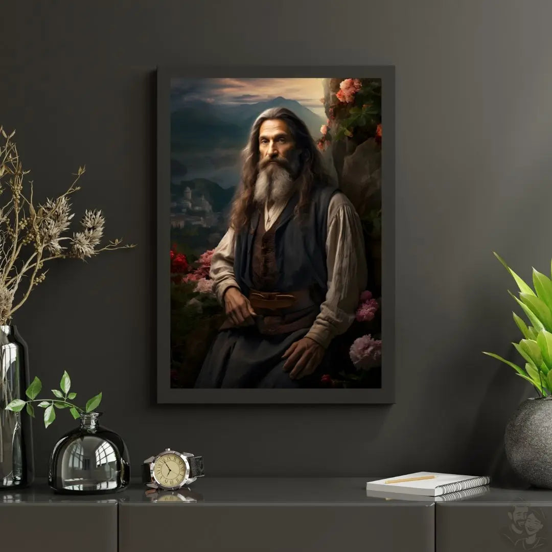 Leonardo da Vinci Portrait Leinwand - Renaissance KI Kunst - Poster bei HappyHugPixels