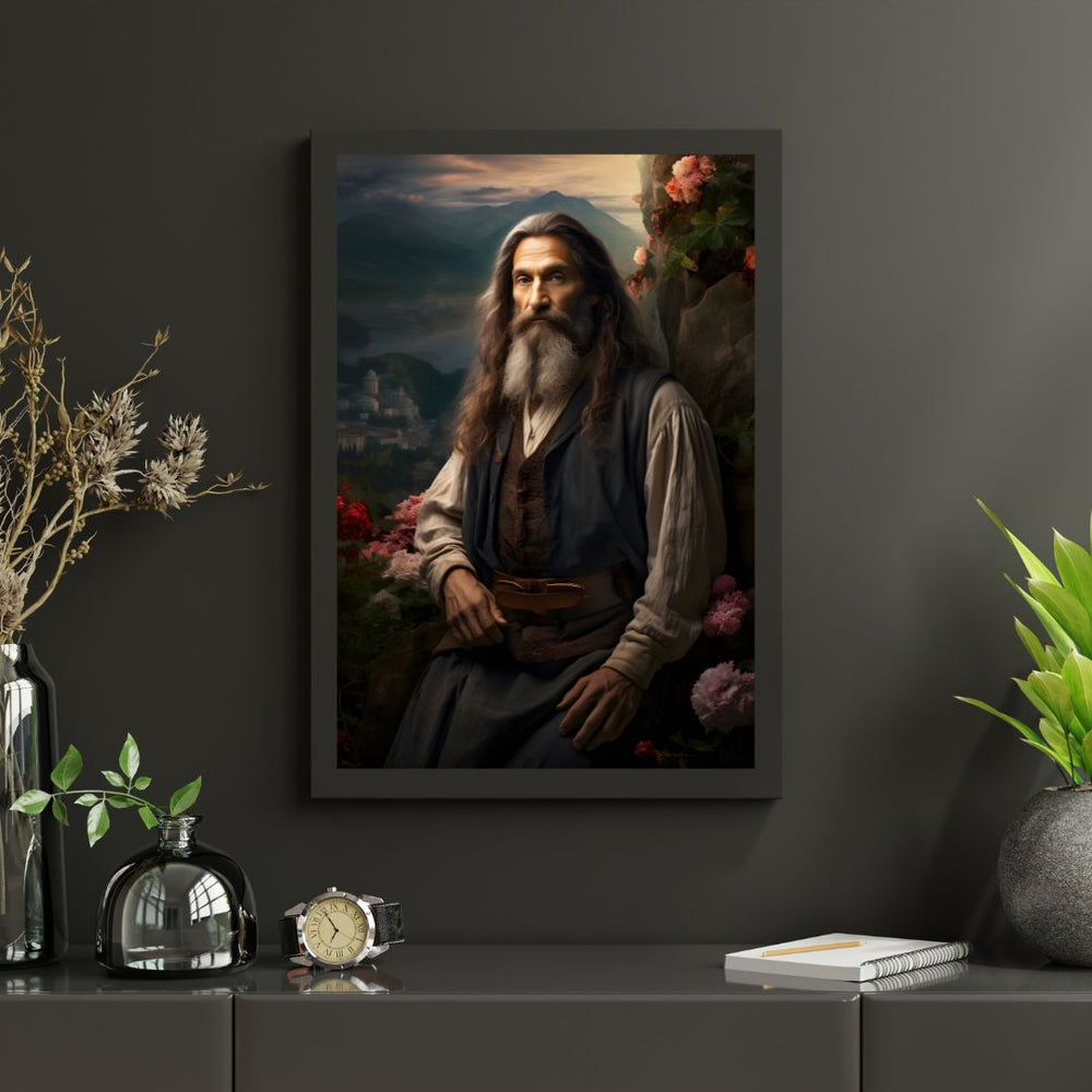 Leonardo da Vinci  Portrait Leinwand - Renaissance KI Kunst - Happyhugpixels