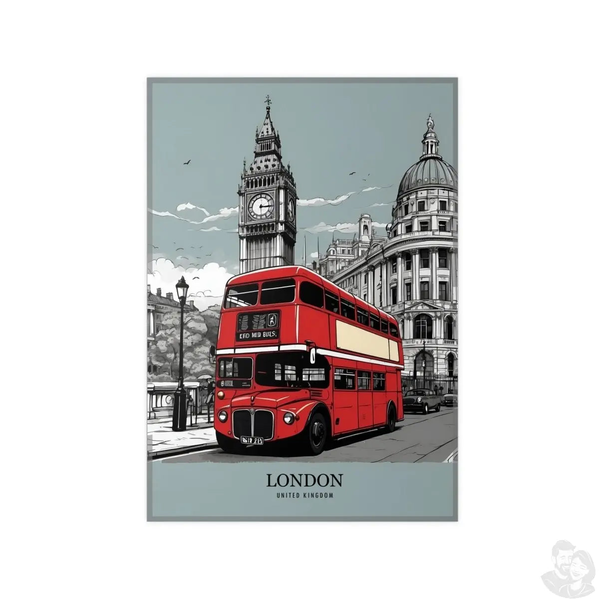London Red Bus - Travelposter Englands berühmtetes Fahrzeug - Poster bei HappyHugPixels