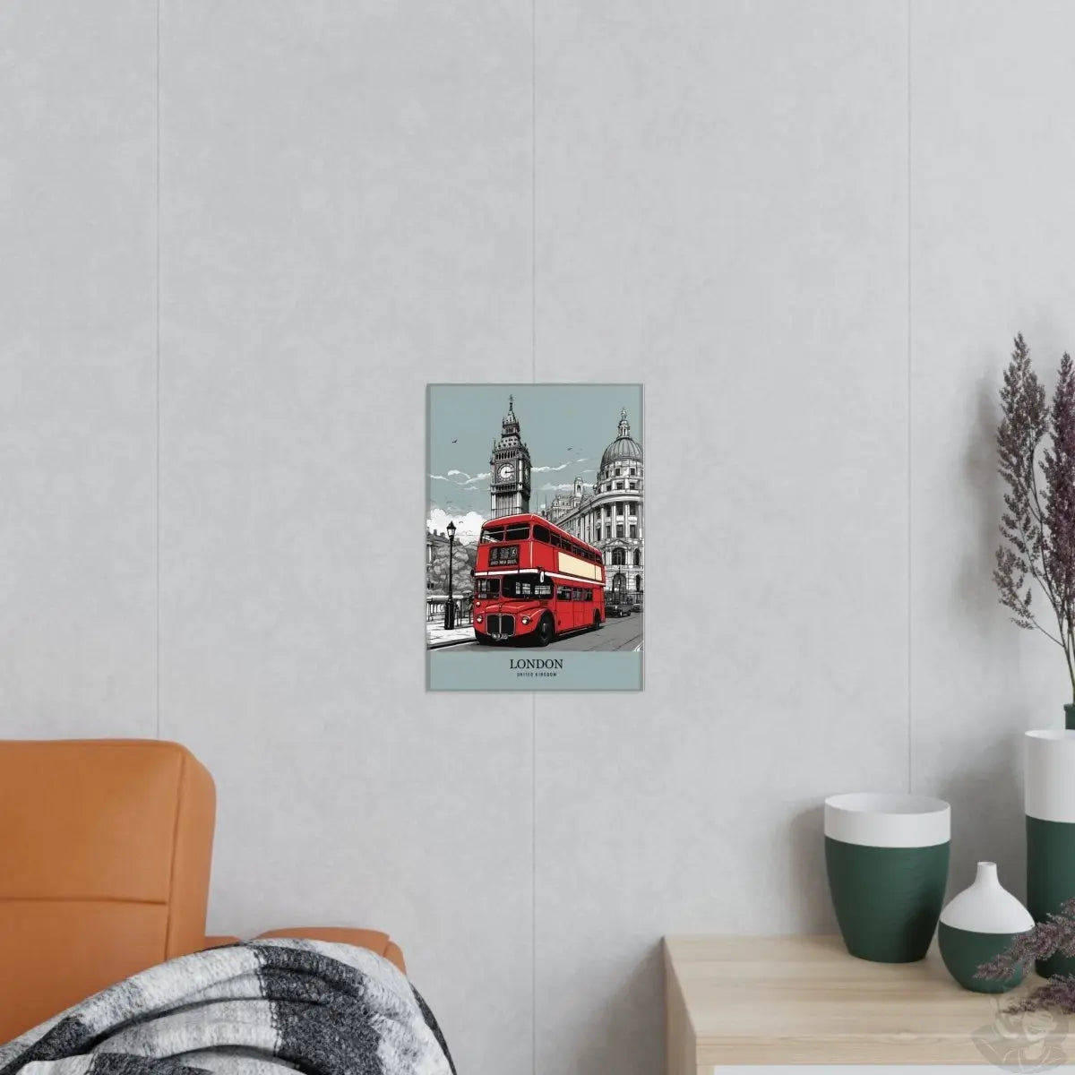 London Red Bus - Travelposter Englands berühmtetes Fahrzeug - Poster bei HappyHugPixels