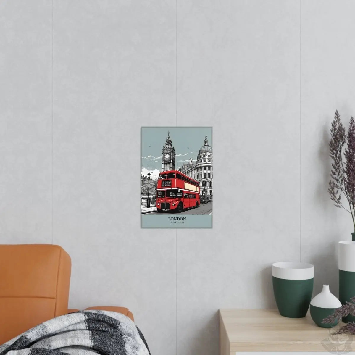 London Red Bus - Travelposter Englands berühmtetes Fahrzeug - Poster bei HappyHugPixels