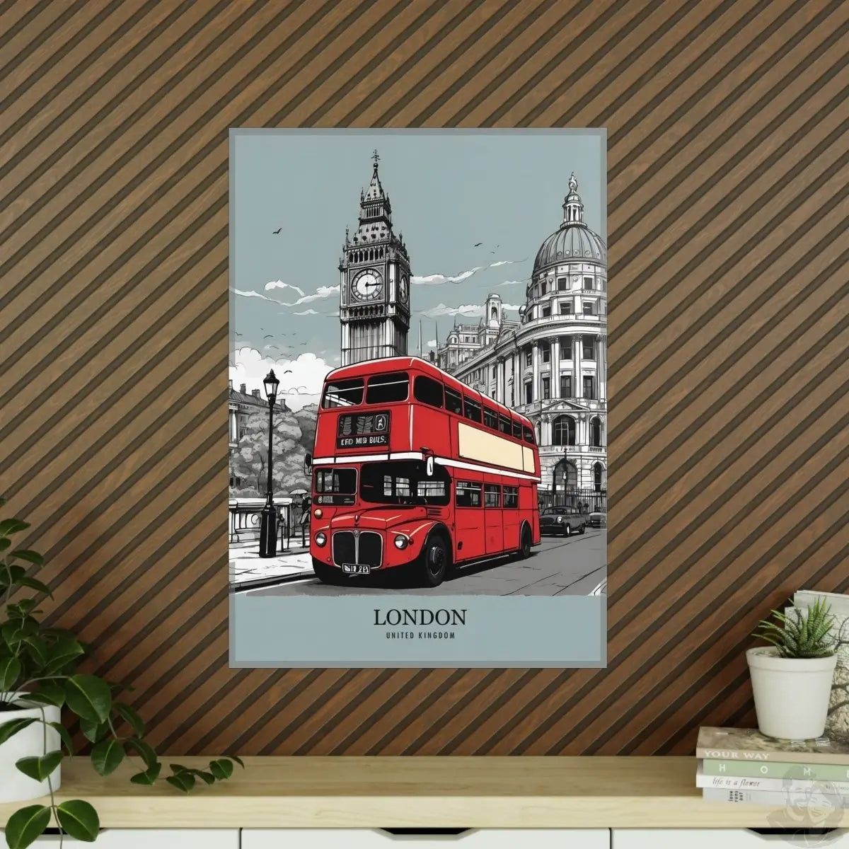 London Red Bus - Travelposter Englands berühmtetes Fahrzeug - Poster bei HappyHugPixels