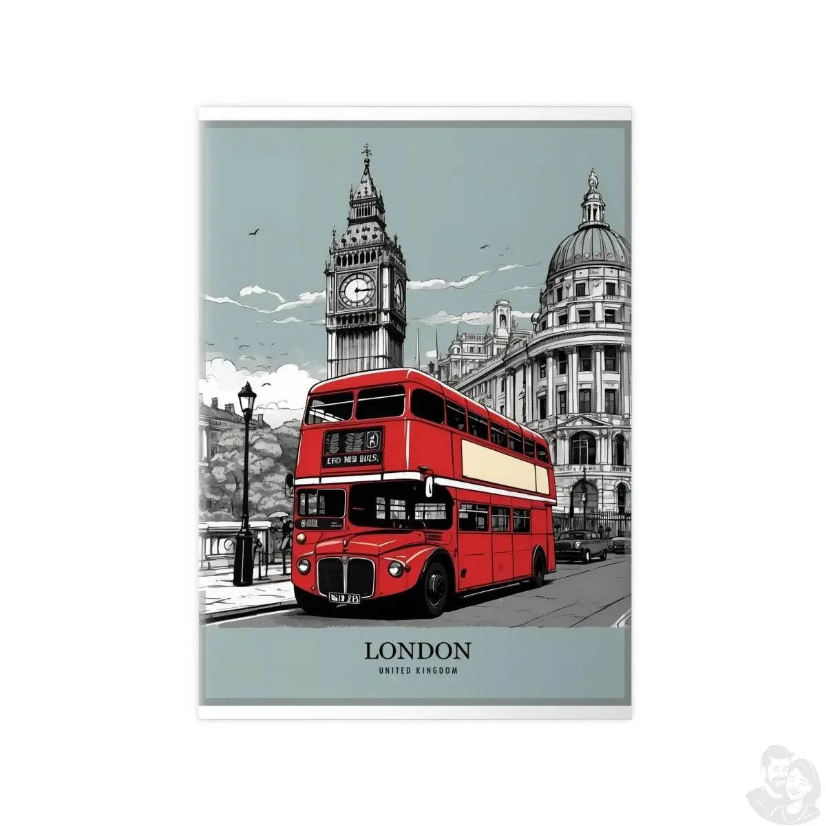 London Red Bus - Travelposter Englands berühmtetes Fahrzeug - Poster bei HappyHugPixels