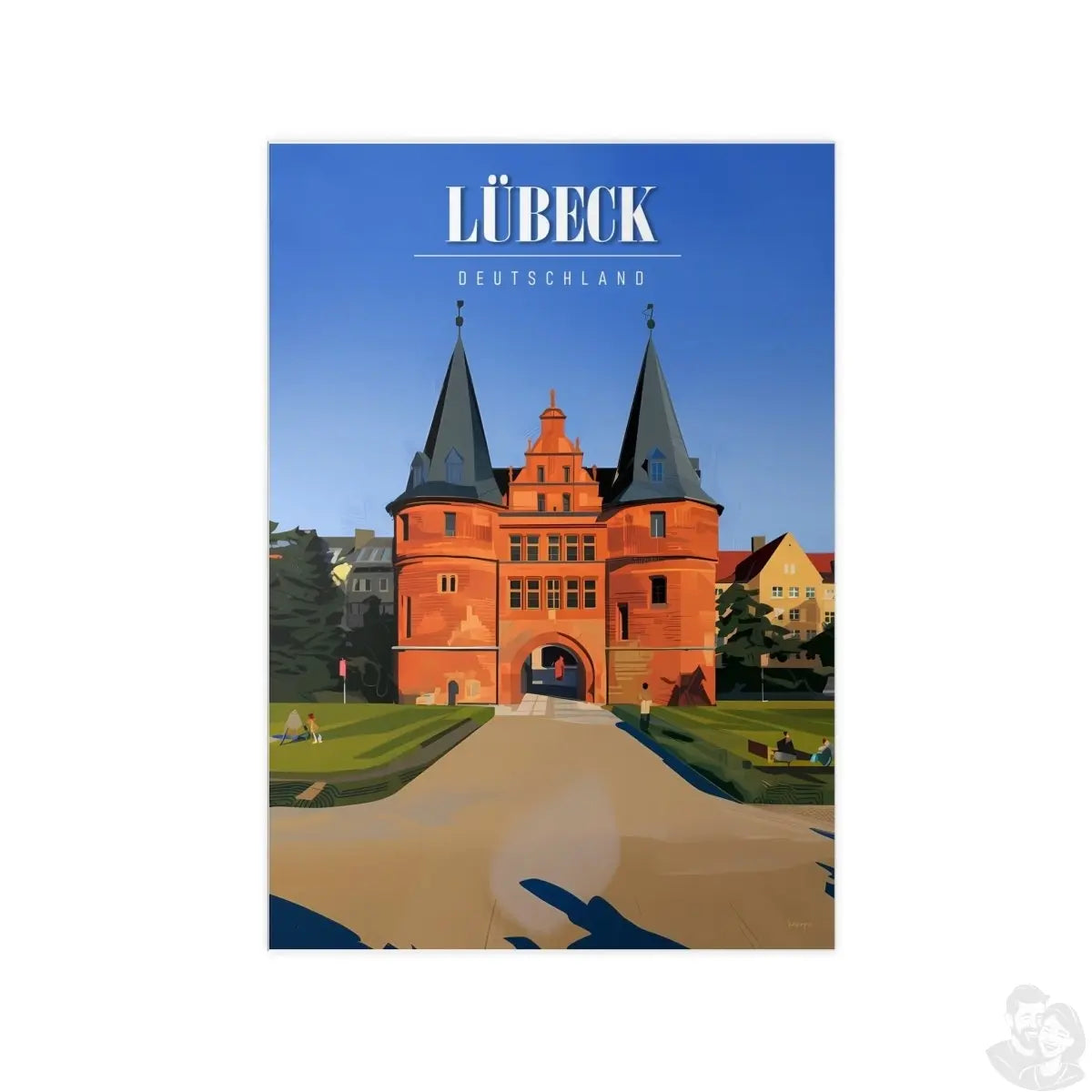 Lübeck Holstentor Reiseposter: Historisches Wahrzeichen auf Premium - Fotopapier - Poster bei HappyHugPixels